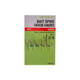   Korum Bait Spike Hook Hairs Barbed 8 Füles, Szakállas Csalitüskés Horog 5db