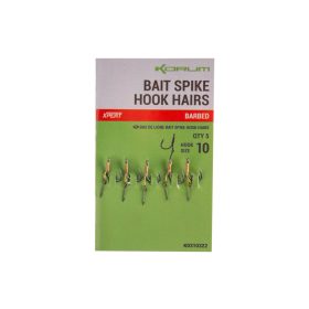   Korum Bait Spike Hook Hairs Barbed 10 Füles, Szakállas Csalitüskés Horog 5db