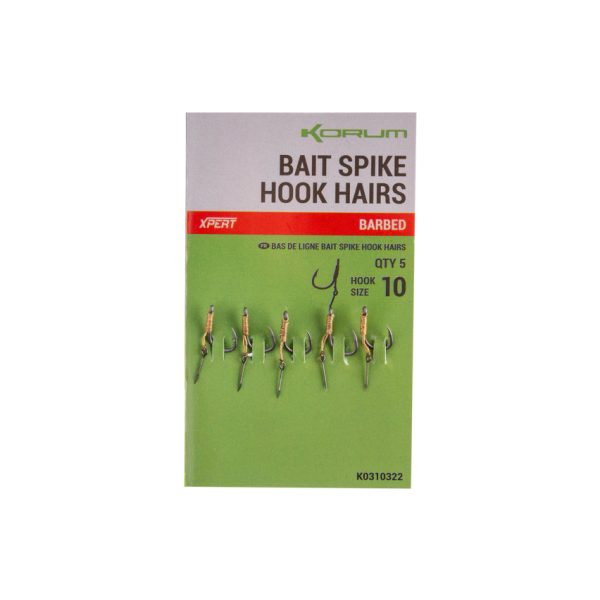 Korum Bait Spike Hook Hairs Barbed 10 Füles, Szakállas Csalitüskés Horog 5db