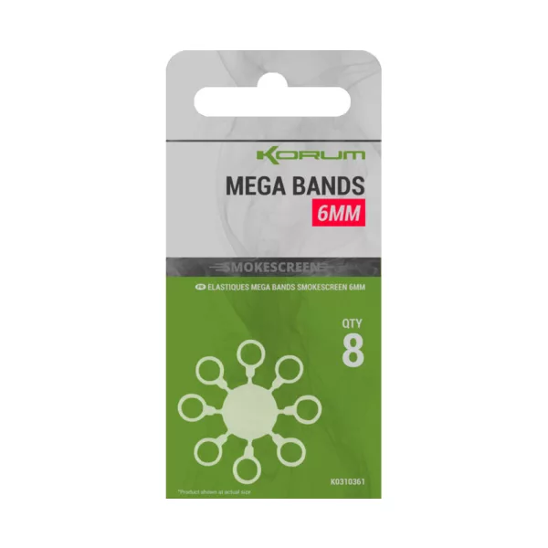 Korum Smokescreen Mega Bands 6mm Pelletkarika 8db