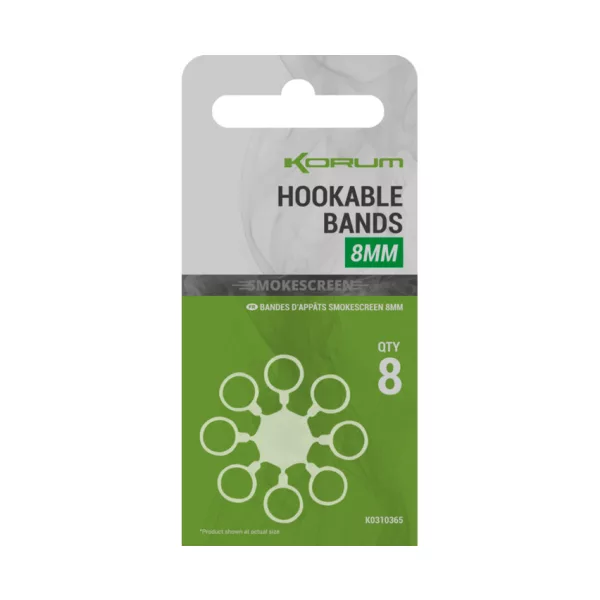Korum Smokescreen Hookable Bands 8mm Pelletkarika 8db