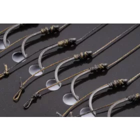   Korum Power Braid Method Hair Rigs 10 Füles, Szakállas Fonott Előkötött Horog 8db