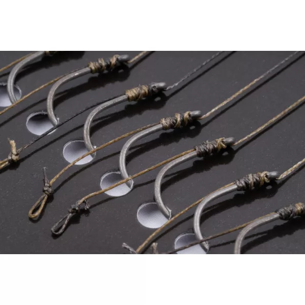 Korum Power Braid Method Hair Rigs 12 Füles, Szakállas Fonott Előkötött Horog 8db