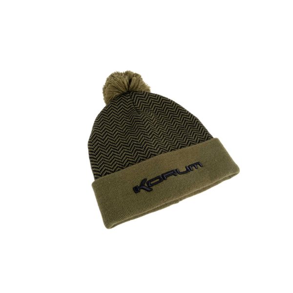 Korum Thermal Beanie Hat Fekete-Oliva Téli Sapka