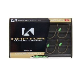   Korda Kaptor Wide Gape Barbless 10 Weed Füles, Szakáll Nélküli Horog 10db