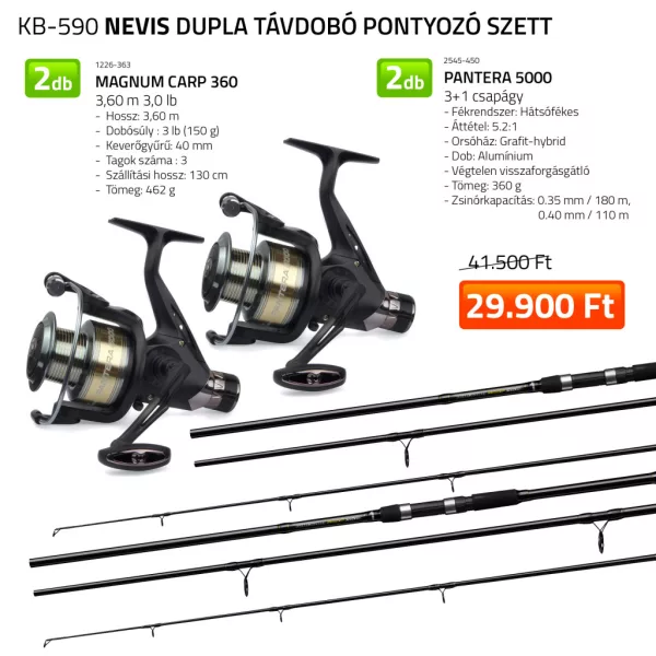Nevis Dupla Távdobó Pontyozó Szett