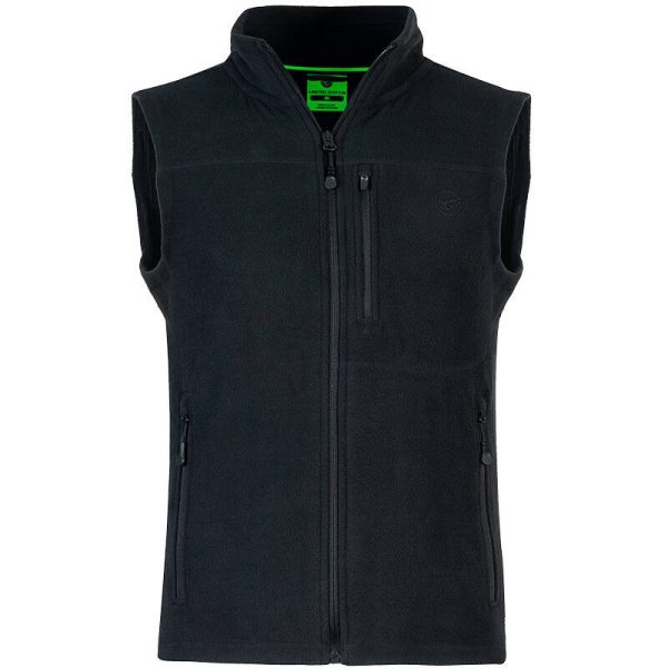 Korda - Black Le Fleece Gilet - Mellény - S - Tavaszi ruházat, Őszi ruházat - Pulóverek, pólók, mellények