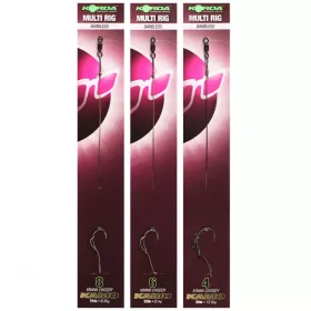   Korda Multi Rig size 8 Barbless Krank Choddy, Kamo 30lb - előkötött bojlis horog