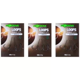   Korda Loop Rigs Size 4 Krank Barbless 18lb - előkötött bojlis horogelőke