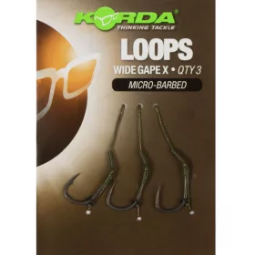   Korda Loop Rigs Size 4 DF Wide Gape X 18lb - előkötött bojlis horogelőke
