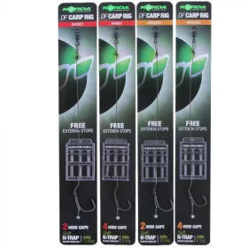   Korda N-Trap DF Rig Size 2 Wide Gape B 30 lb - előkötött bojlis horogelőke
