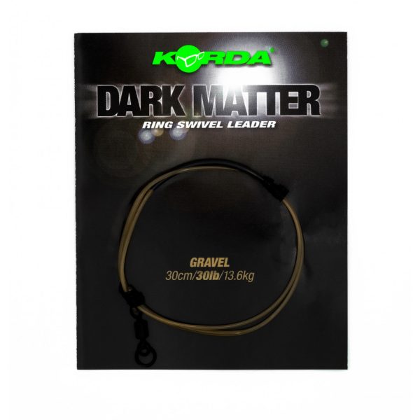 Korda Dark Matter Leader Ring Swivel Gravel 30lb 30cm Előkötött Bojlis Szerelék