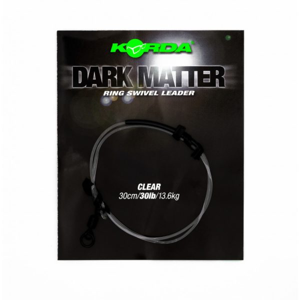 Korda Dark Matter Leader Ring Swivel Clear 30lb 30cm Előkötött Bojlis Szerelék