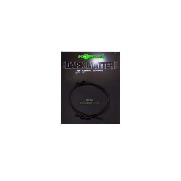 Korda Dark Matter Leader QC Swivel Weed 30lb 30cm Előkötött Bojlis Szerelék