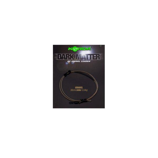 Korda Dark Matter Leader QC Swivel Gravel 30lb 30cm Előkötött Bojlis Szerelék