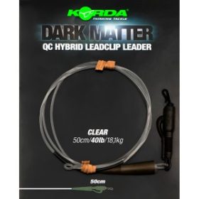   Korda - Dark Matter Leader 50 cm QC Hybrid Clip Clear gyorscsatlakozós átlátszó előke