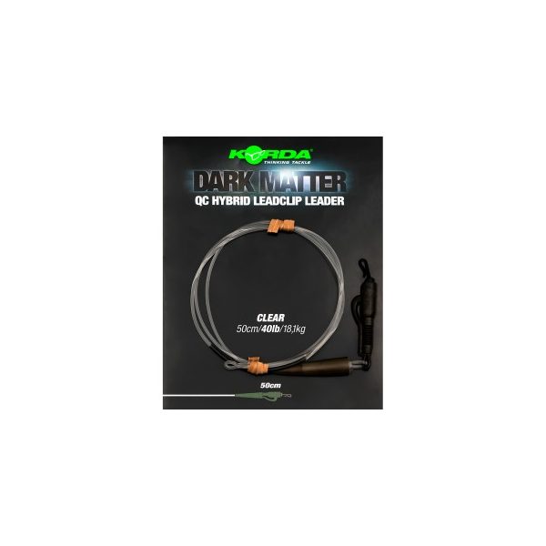 Korda - Dark Matter Leader 50 cm QC Hybrid Clip Clear gyorscsatlakozós átlátszó előke