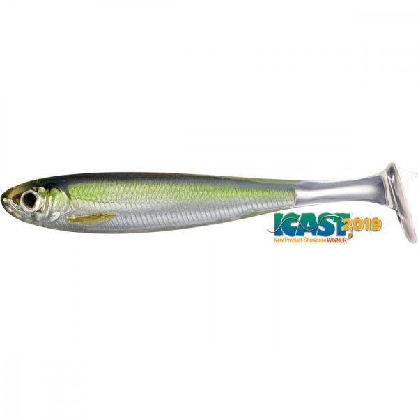 Livetarget Slow-Roll Shiner Paddle Tail Silver/Green 10cm Gumihal 4db