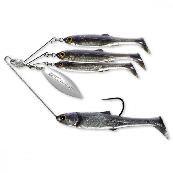 Livetarget Minnow Spinner Rig Purple Pearl/Silver Small 11gr Spinnerbait