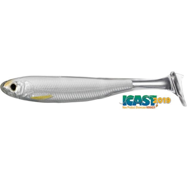 Livetarget Slow-Roll Shiner Paddle Tail Silver-Pearl 12,5cm Plasztik Csali 4db