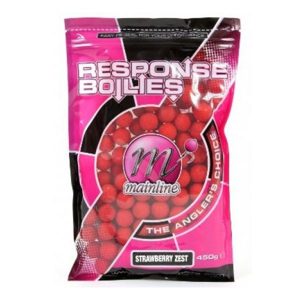 Mainline Shelf Life Boilies Strawberry Zest 15 mm 450 g.r - csalizóbojli