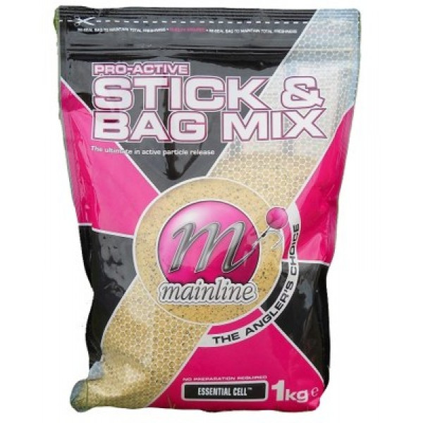 Mainline Pro Active Bag & Stick Mix Essential CellTM, Hallisztes, Bojlis horgászat, 1kg, Stick mix - Csalizás, etetés|Etetőanyagok
