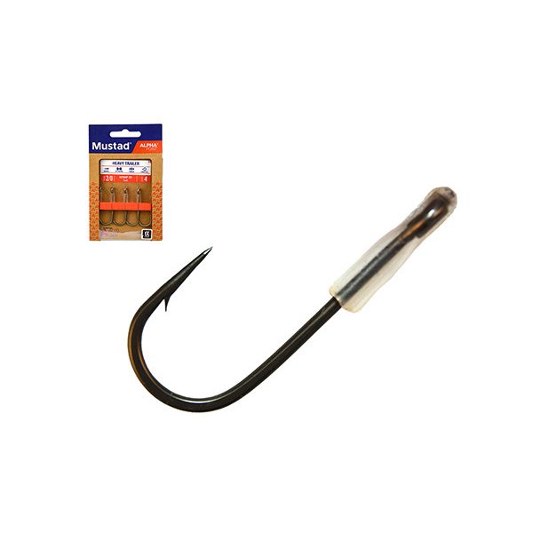 Mustad Heavy Trailer Titanx 1 Füles, Szakállas Horog 4db