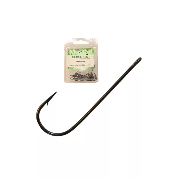 Mustad Aberdeen Slow Death BR 1 Füles, Szakállas Horog 10db