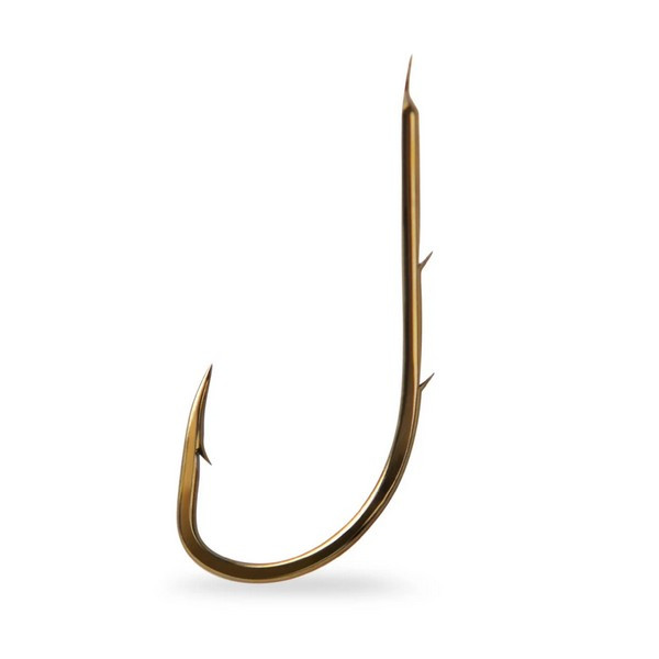 Mustad Baitholder Bronz 2 Lapkás, Szakállas Horog 12db