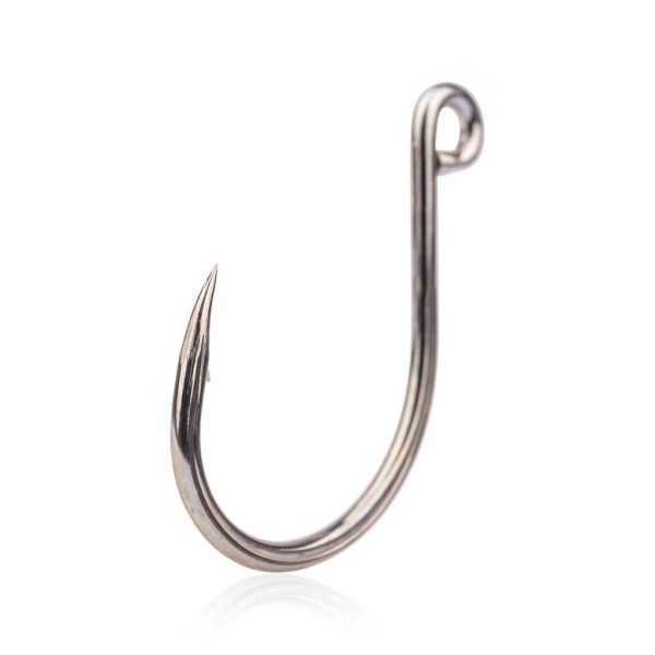 Mustad Kaiju In-Line Titan Steel 1 Füles, Szakállas Egyágú Ragadozóhalas Horog 10db