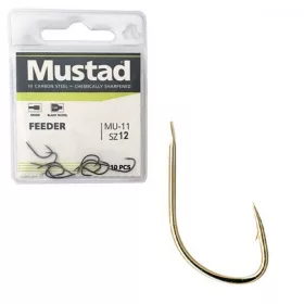   Mustad Ultra NP Feeder 12 Lapkás, Szakállas Pontyozó Horog 10db