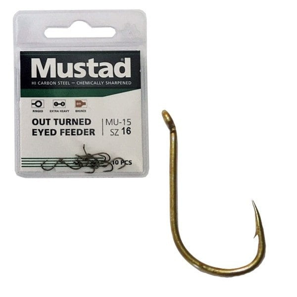 Mustad Ultra Np Out Turned Eyed Feeder 10 10db Füles, Szakállas Pontyozó Horog