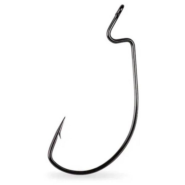 Mustad Light Wire Soft Plastic Hook 4/0 Füles, Szakállas Offset Horog 5db