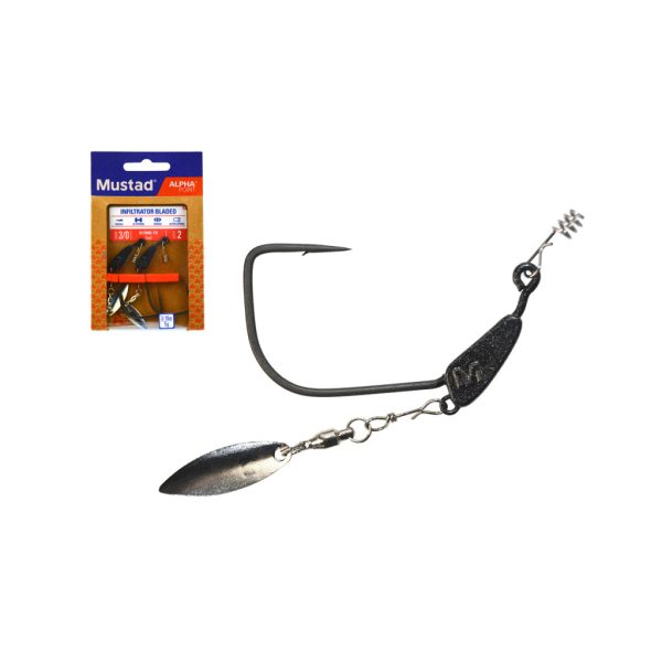 Mustad Infiltrator Blade Weighted 10gr 8/0 Súlyozott Offset Horog 2db