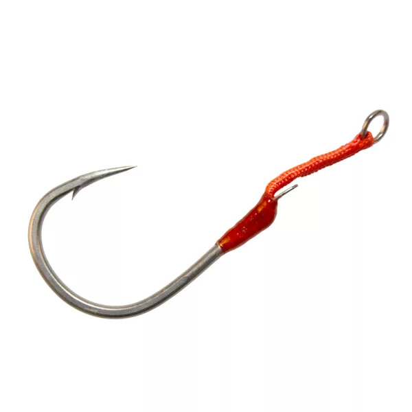Mustad Hoodlum Speed Single 10/0 Lapkás Szakállas Horog Assist Szerelékkel 2db