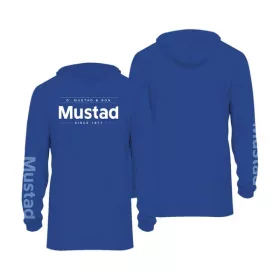   Mustad Kék Brand Longsleeve UV With Hood M Kapucnis Hosszú Ujjú Póló