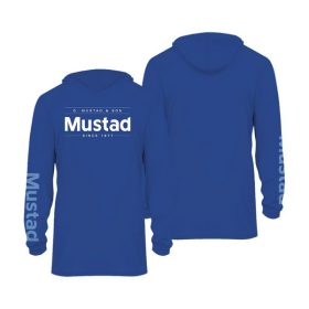  Mustad Kék Brand Longsleeve UV With Hood 2XL Kapucnis Hosszú Ujjú Póló