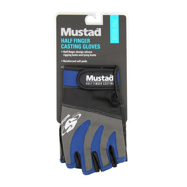 Mustad Half Finger Casting Gloves Ujjatlan Kesztyű - S
