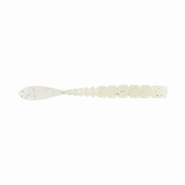 Mustad Aji Fish Tail 2'' Clear Luminous Silver Glitter Plasztik Csali 12db