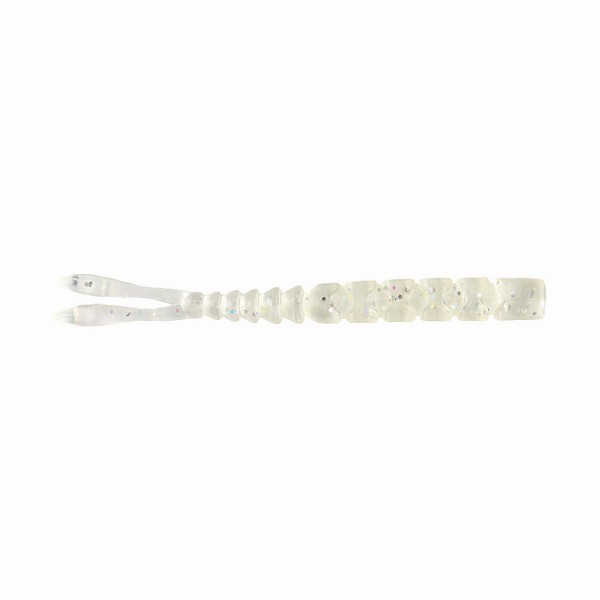 Mustad Aji Split Tail 2'' Clear Luminous Silver Glitter Plasztik Csali 12db