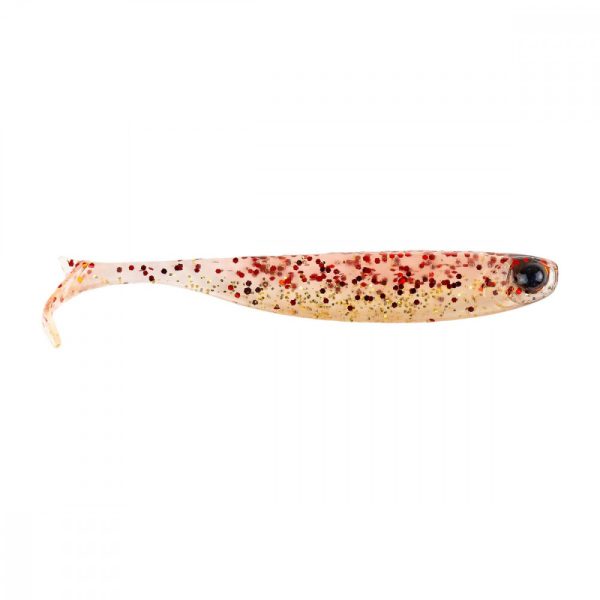 Mustad Mezashi Z-Tail Minnow 7,62cm Red Gold Glitter Plasztik Csali 6db