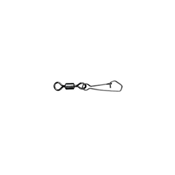 Mustad Rolling Swivel Round Eye With Hook Snap 10 Black Nickel Forgókapocs 10db