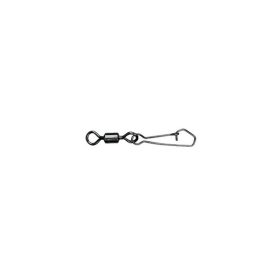   Mustad Rolling Swivel Round Eye With Hook Snap 14 Black Nickel Forgókapocs 10db
