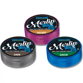   Kriston Merlin Fast Sinking Supple Braid  25Lbs 20m 0.44mm Zöld Fonott előkezsinór-Zöld