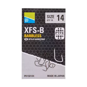 Preston XFS-B 20 Lapkás, Szakáll Néküli Horog 10db