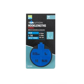   Preston Revalution Hooklengths N20 Monofil Előkötött Horog Size 14
