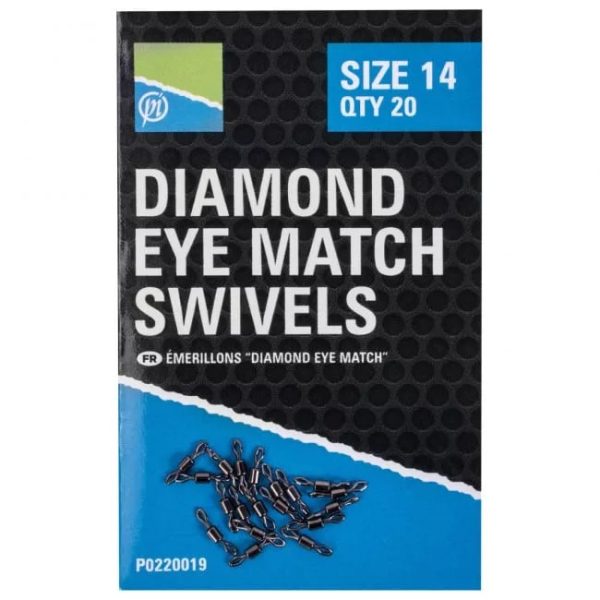 Preston Diamond Eye Match Swivels  Size 10 Forgó Kapocs