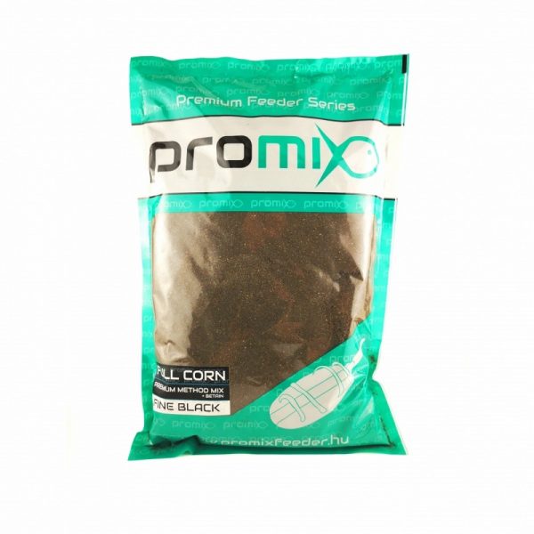 Promix Full Corn  Fine Black, Halliszt mentes, Feeder horgászat, 900gr - Csalizás, etetés|Etetőanyagok