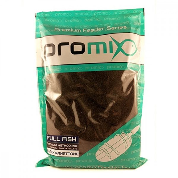 Promix Full Fish Method Mix Black Panettone, Hallisztes, Feeder horgászat, 800gr - Csalizás, etetés|Etetőanyagok