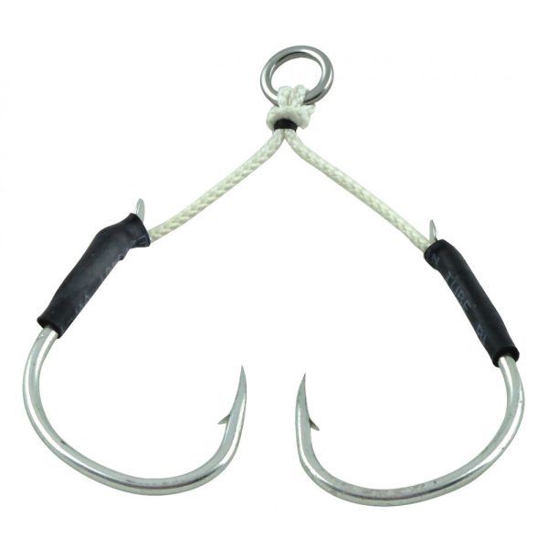 Sakura - Hooks TWIN ASSIST HOOK SW 601 TI #1/0 - Braid : 230 lb - Ring : 300 lb -  2pcs - Pergető-offset horog - Horog - Szakállas horog, Füles horog